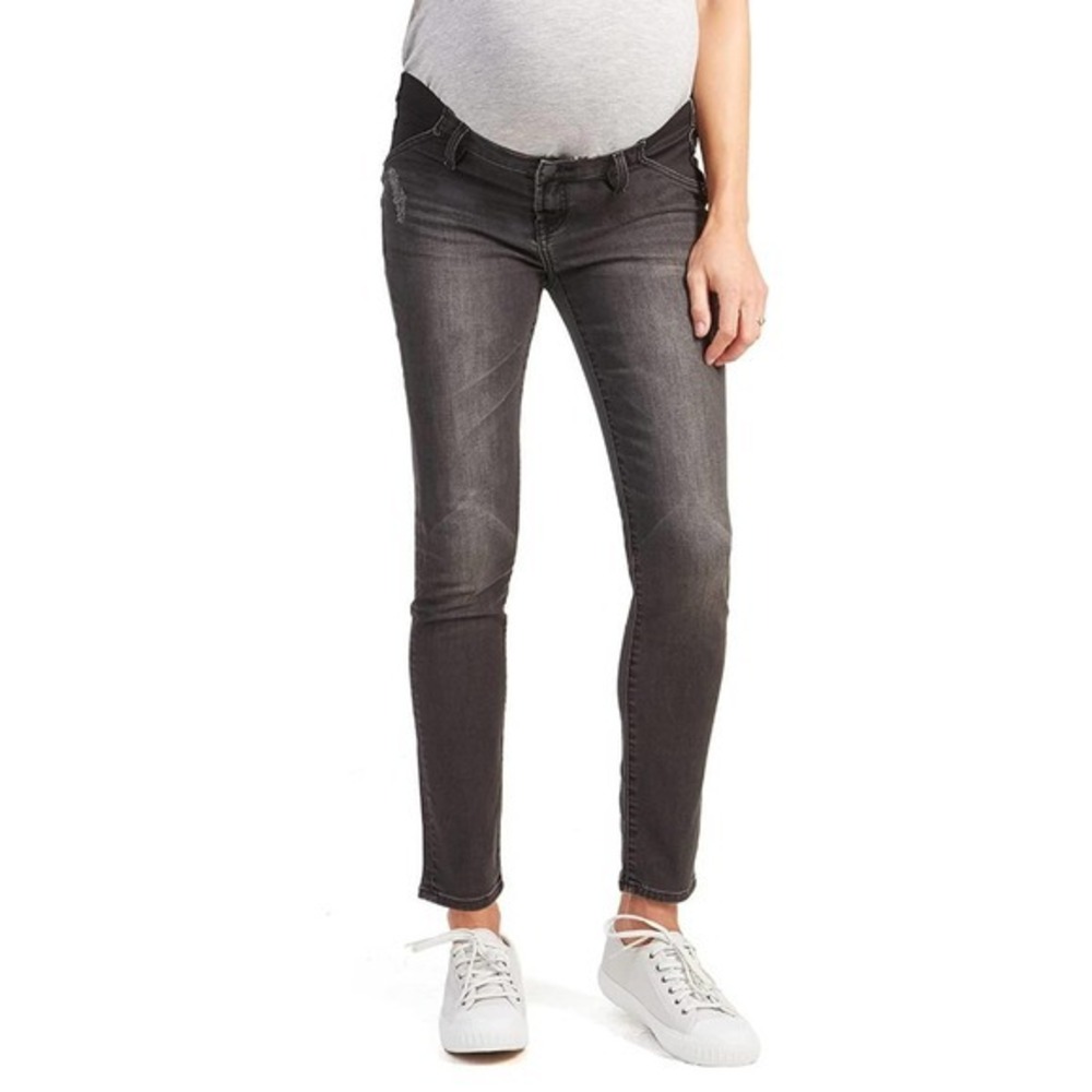 Ingrid & Isabel Elastic Inset Panel Maternity Skinny Jeans Black